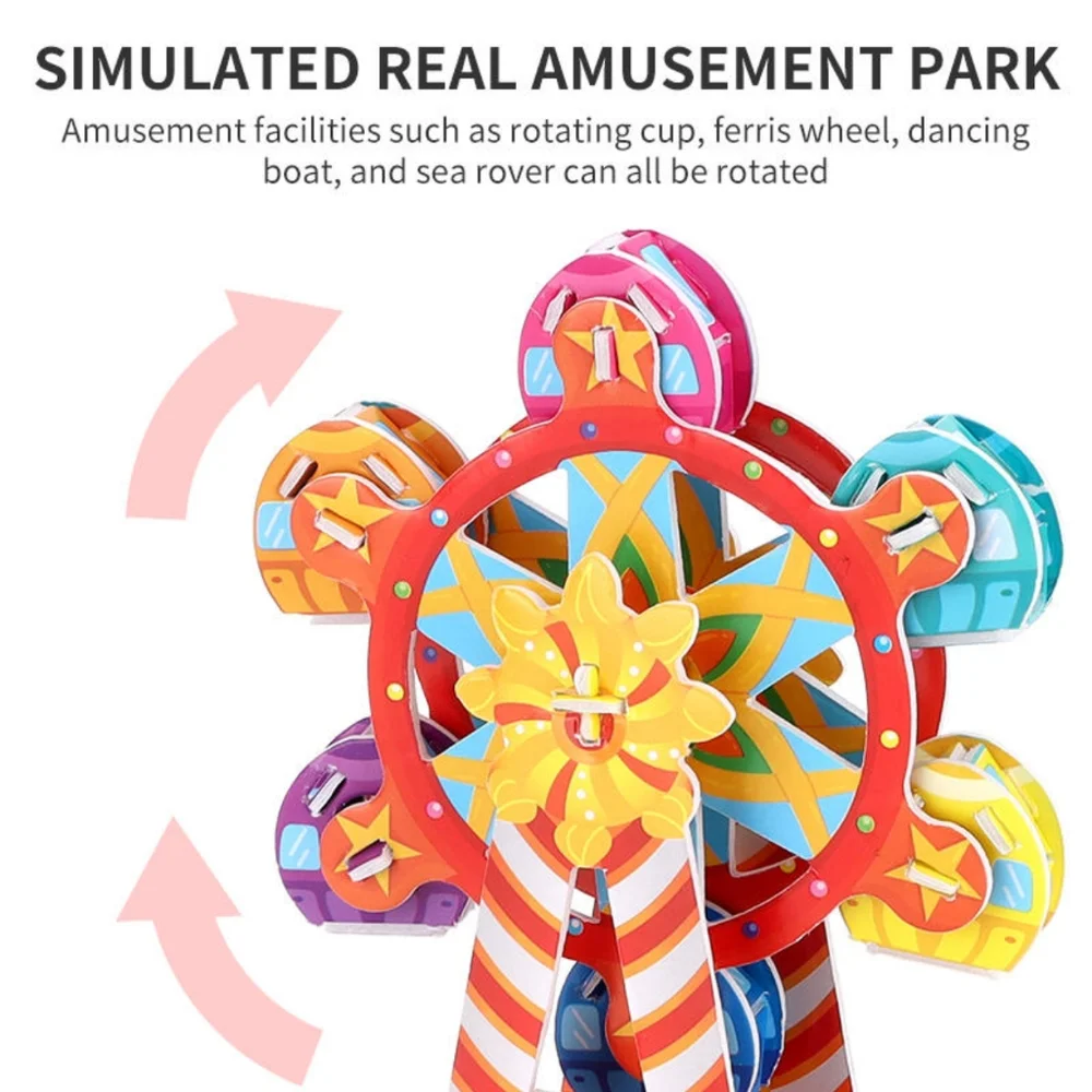 3D puzzle kids Ferris Wheel Carousel educational toy assembly craft age 5 6 7+